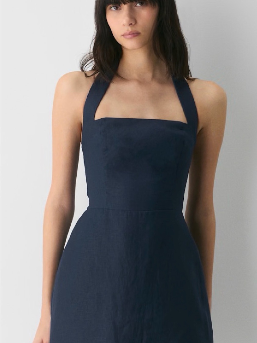 NWT Aritzia Wilfred Whisper Black Halter Mini Dress